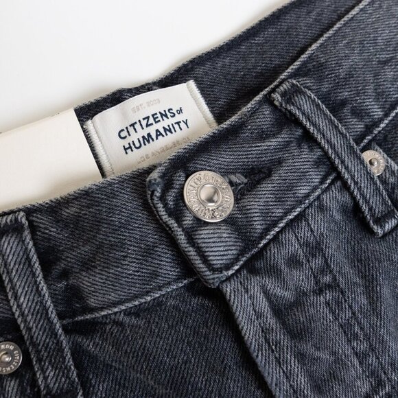 Citizen Of Humanity Camilla Frayed Hem Ripped Shorts Karma Gray Denim Jorts - Picture 4 of 16